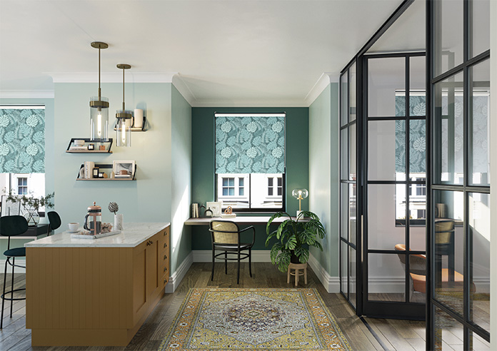 Lush Palms, Blue - Twist&Fit Roller Blind - Image 8